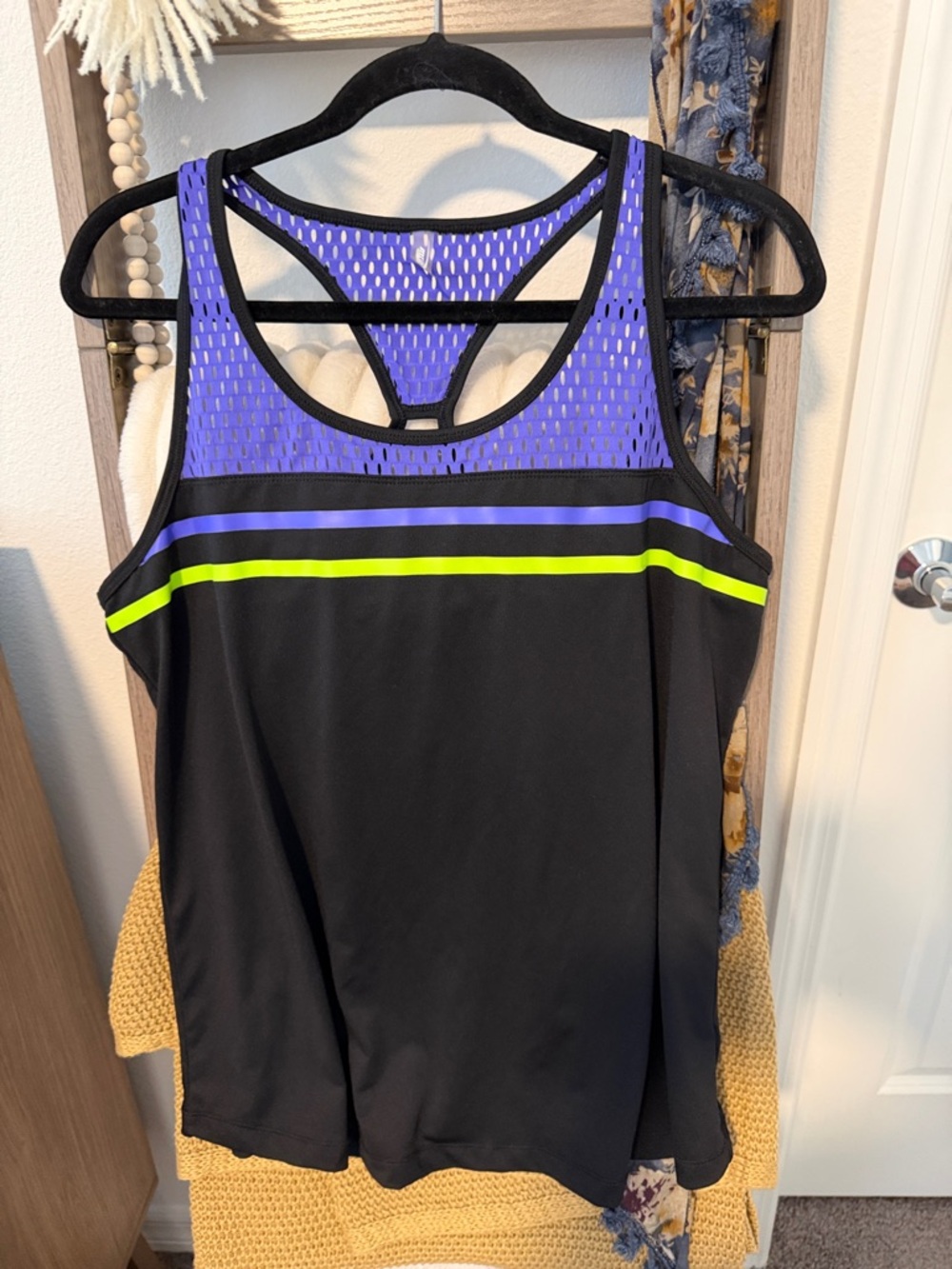 MTA Sport Purple and Black Mesh Athletic Tank